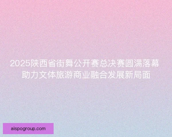 2025陕西省街舞公开赛总决赛圆满落幕 助力文体旅游商业融合发展新局面